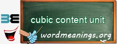 WordMeaning blackboard for cubic content unit